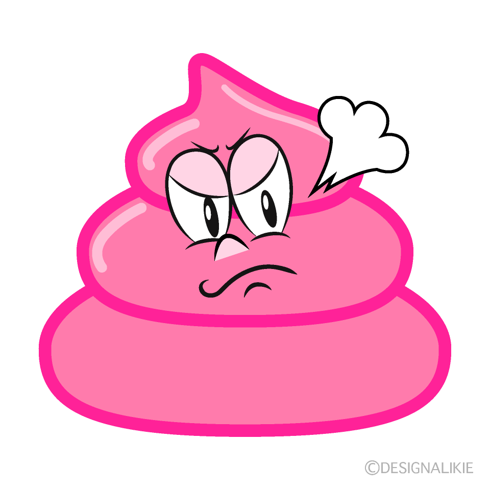 Angry Pink Poop Cartoon Character Image