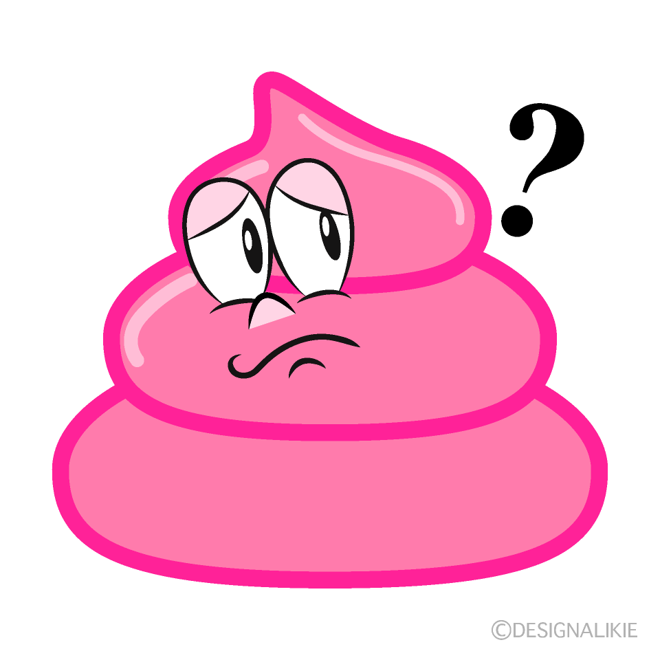 Thinking Pink Poop Cartoon Character Image