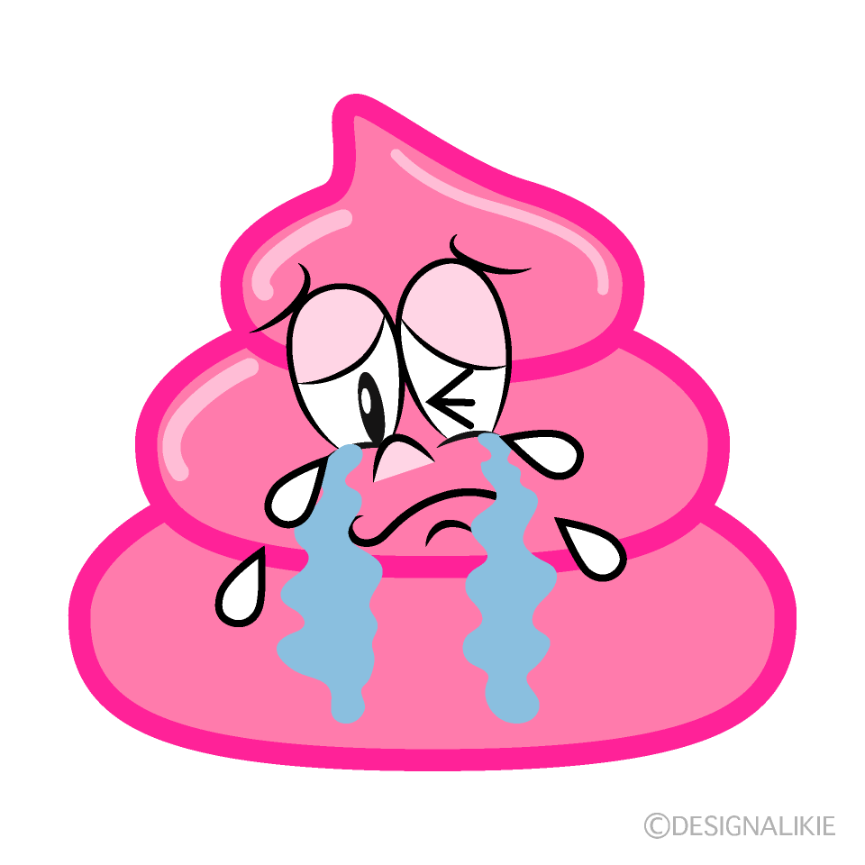 Crying Pink Poop Cartoon Character Image