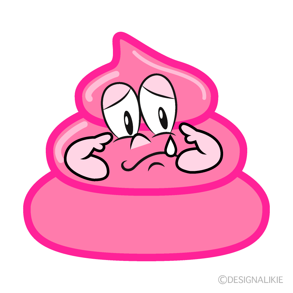 Sad Pink Poop Cartoon Character Image