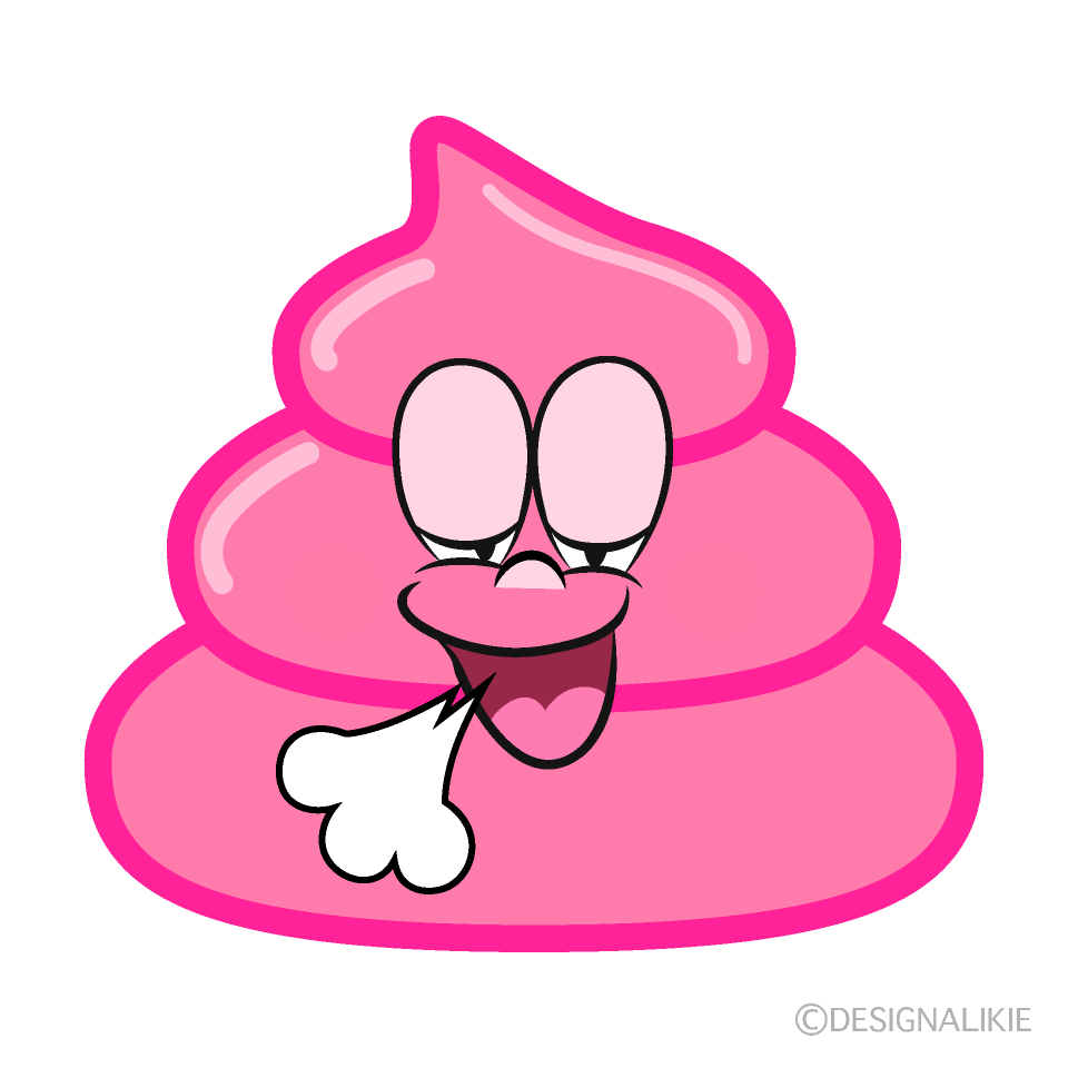 Relaxing Pink Poop Cartoon Character Image