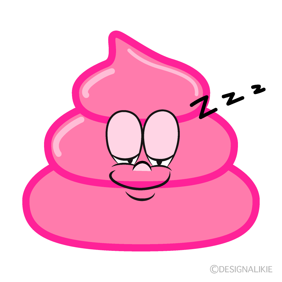 Sleeping Pink Poop Cartoon Character Image