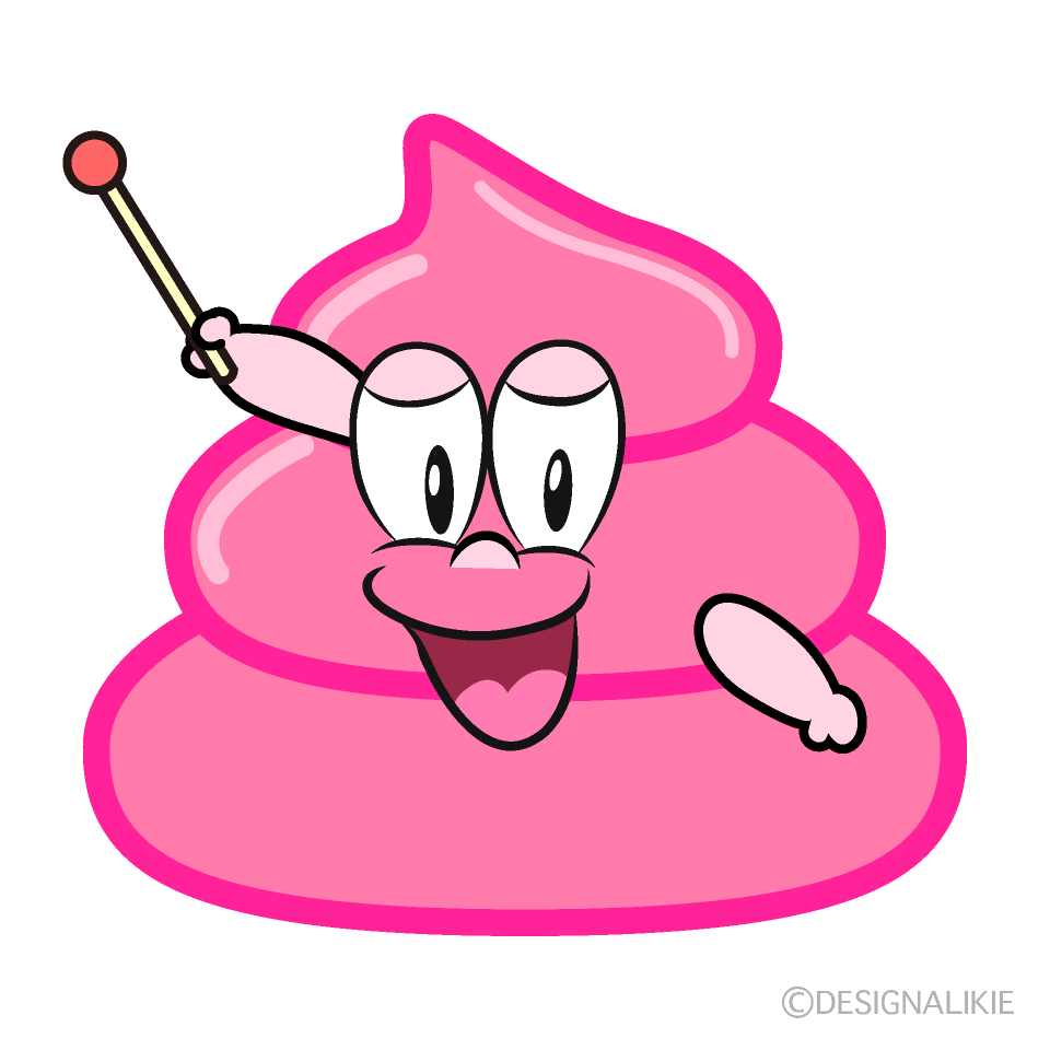 Speaking Pink Poop Cartoon Character Image