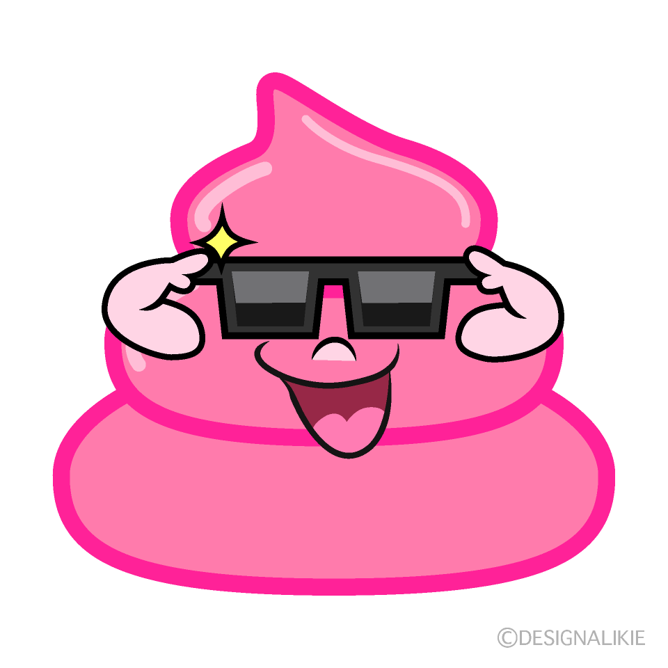 Cool Pink Poop Cartoon Character Image