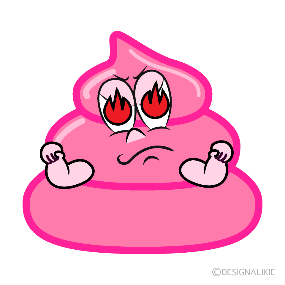 Enthusiasm Pink Poop Cartoon Character Image