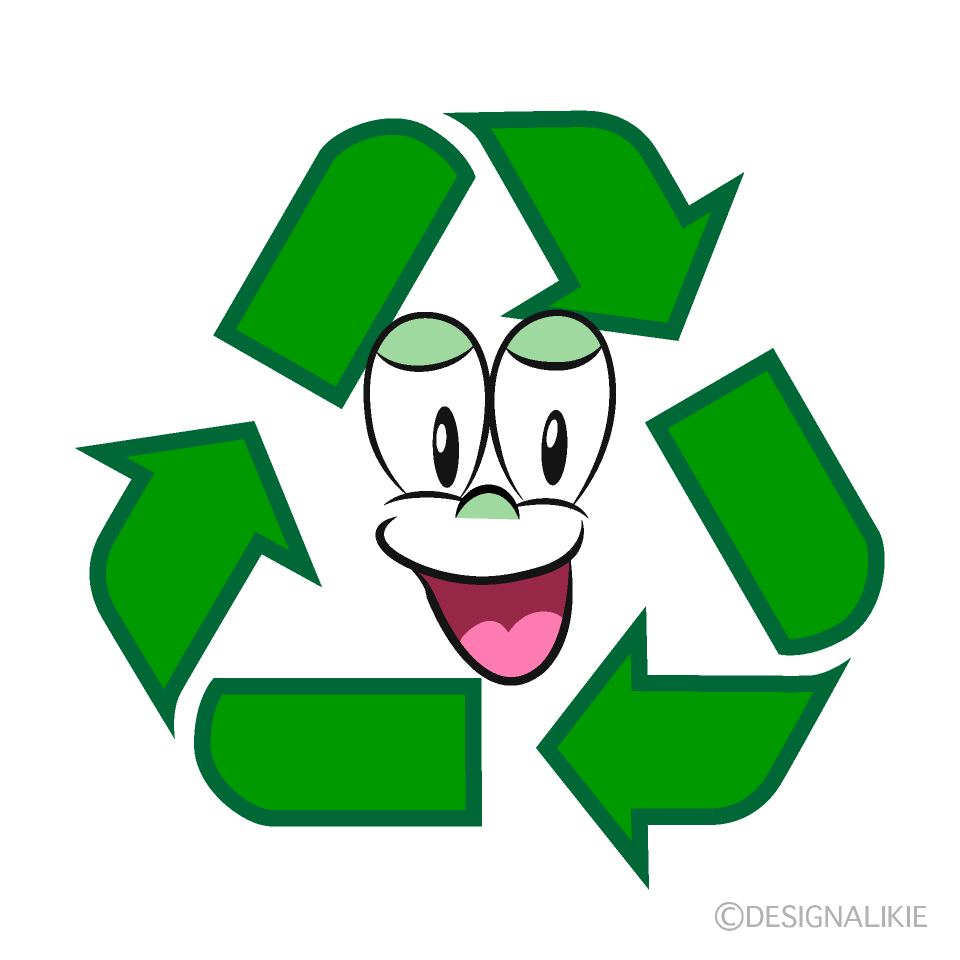 Smiling Recycling Cartoon Character Image