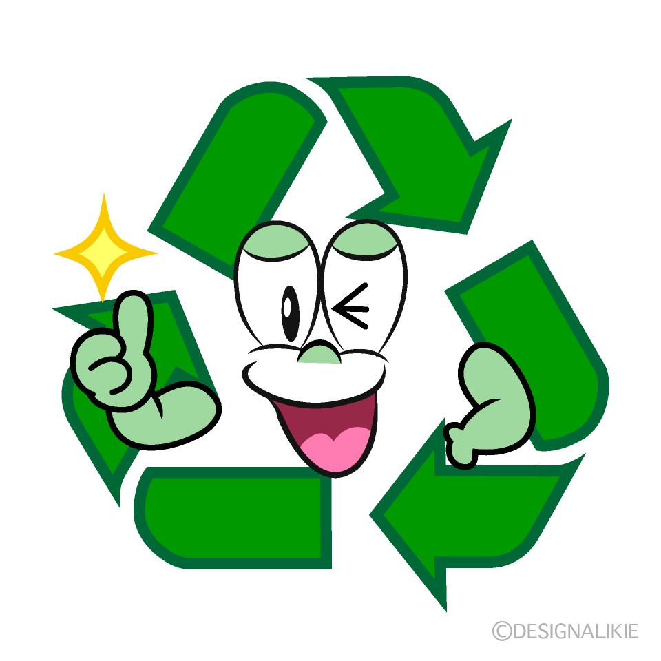 Thumbs up Recycling Cartoon Character Image