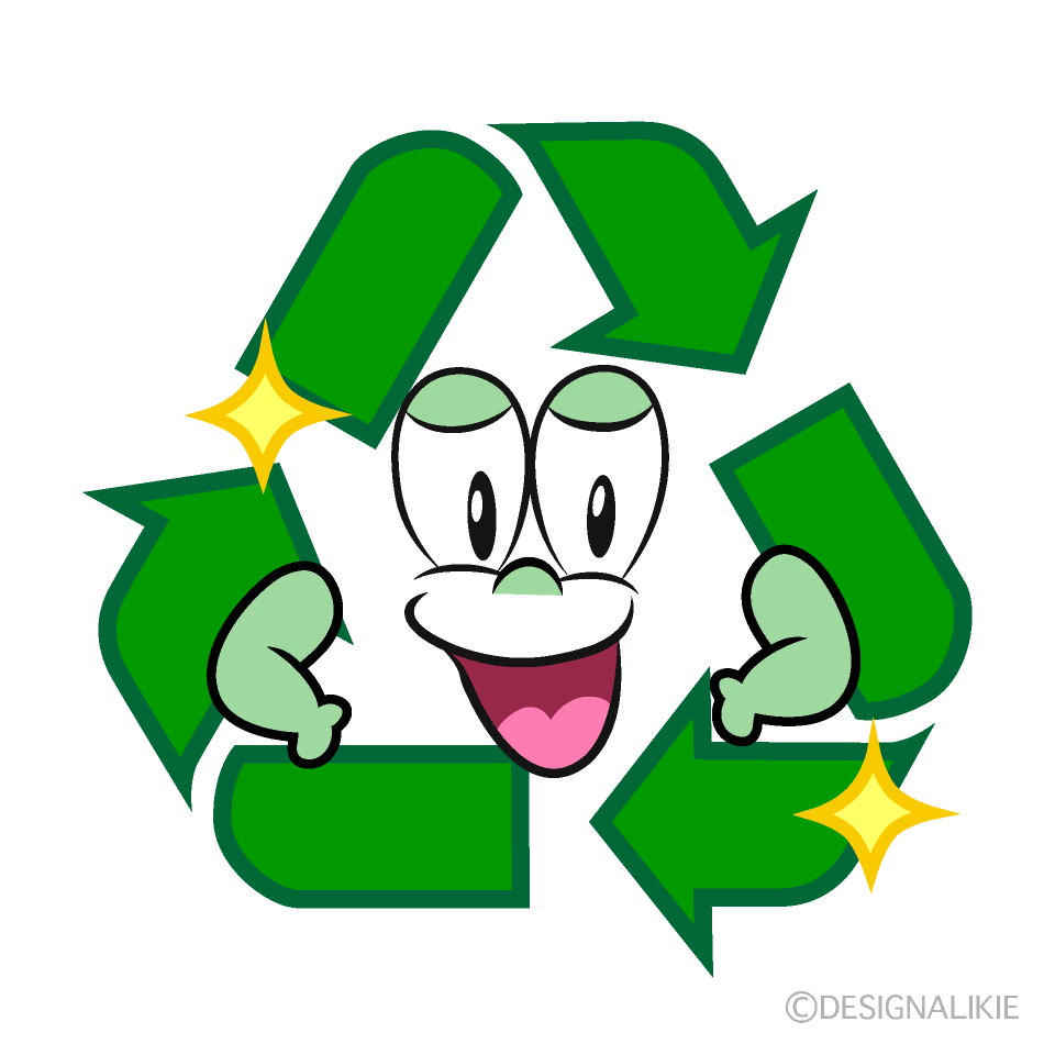 Glitter Recycling Cartoon Character Image