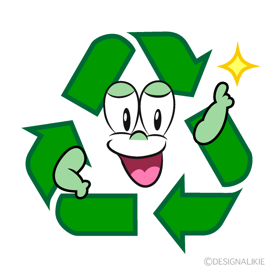 Posing Recycling Cartoon Character Image