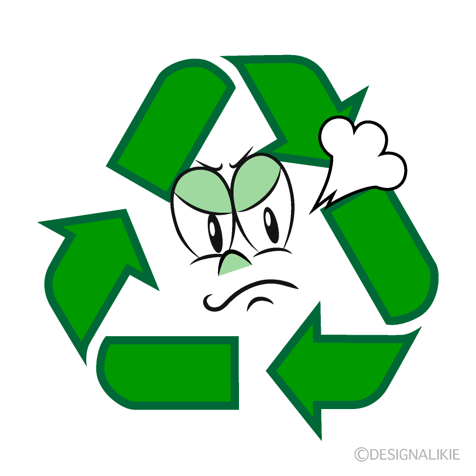 Angry Recycling Cartoon Character Image