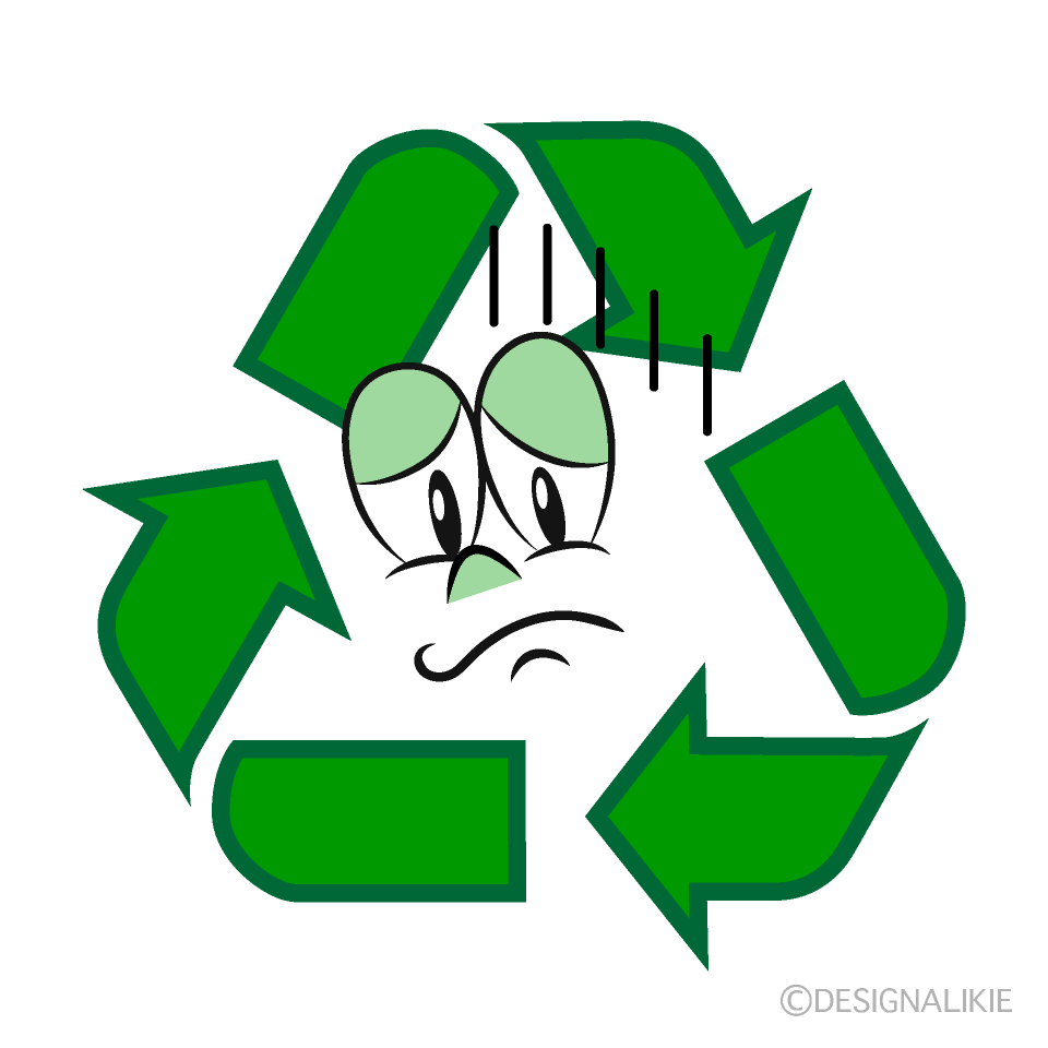 Depressed Recycling Cartoon Character Image