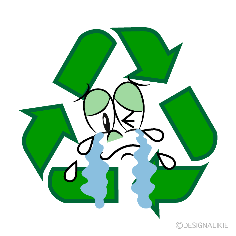 Crying Recycling Cartoon Character Image