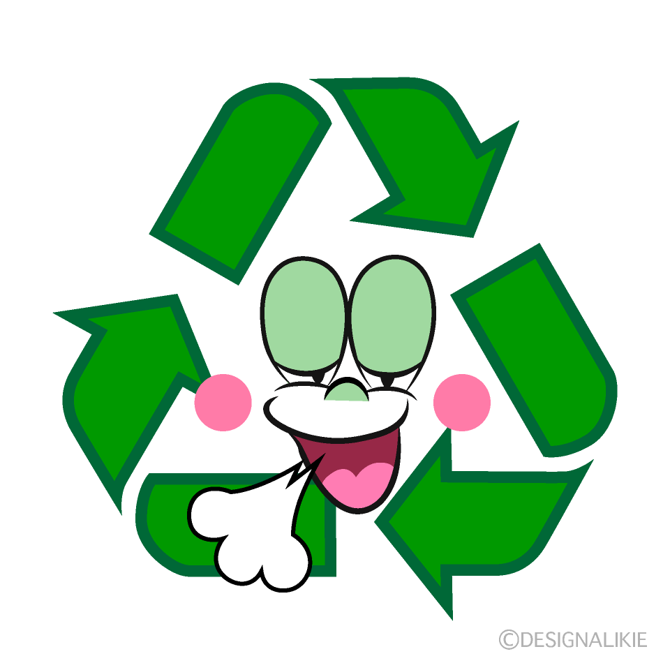 Relaxing Recycling Cartoon Character Image