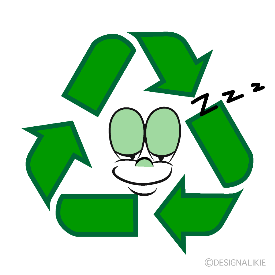 Sleeping Recycling Cartoon Character Image