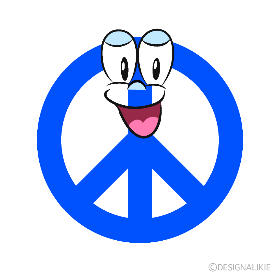 Smiling Peace Cartoon Character Image