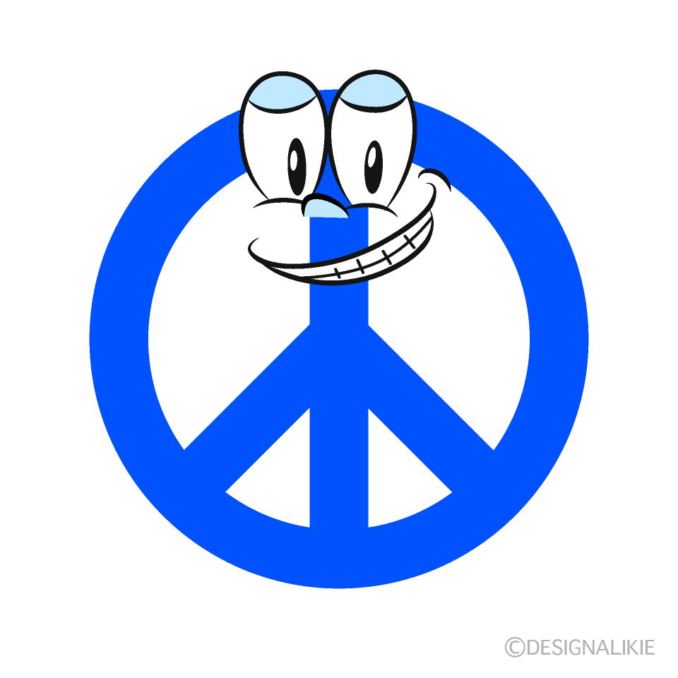 Grinning Peace Cartoon Character Image