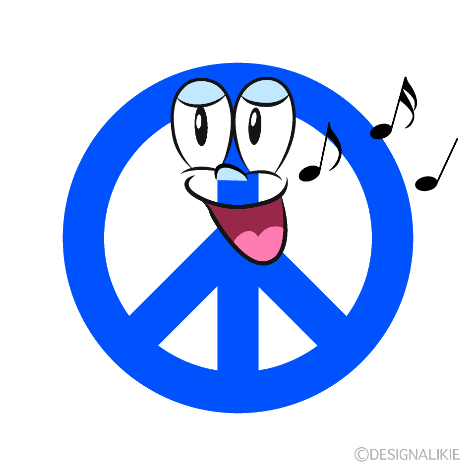 Singing Peace Cartoon Character Image