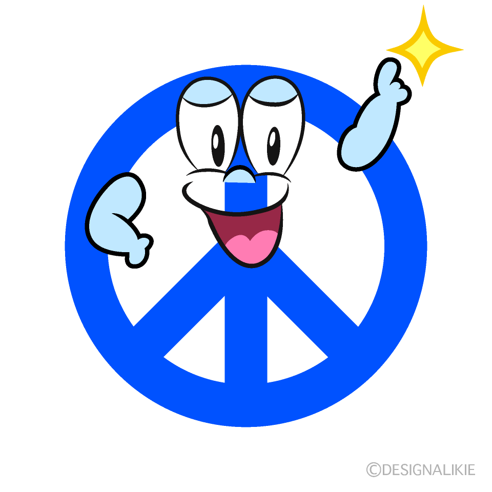 Posing Peace Cartoon Character Image