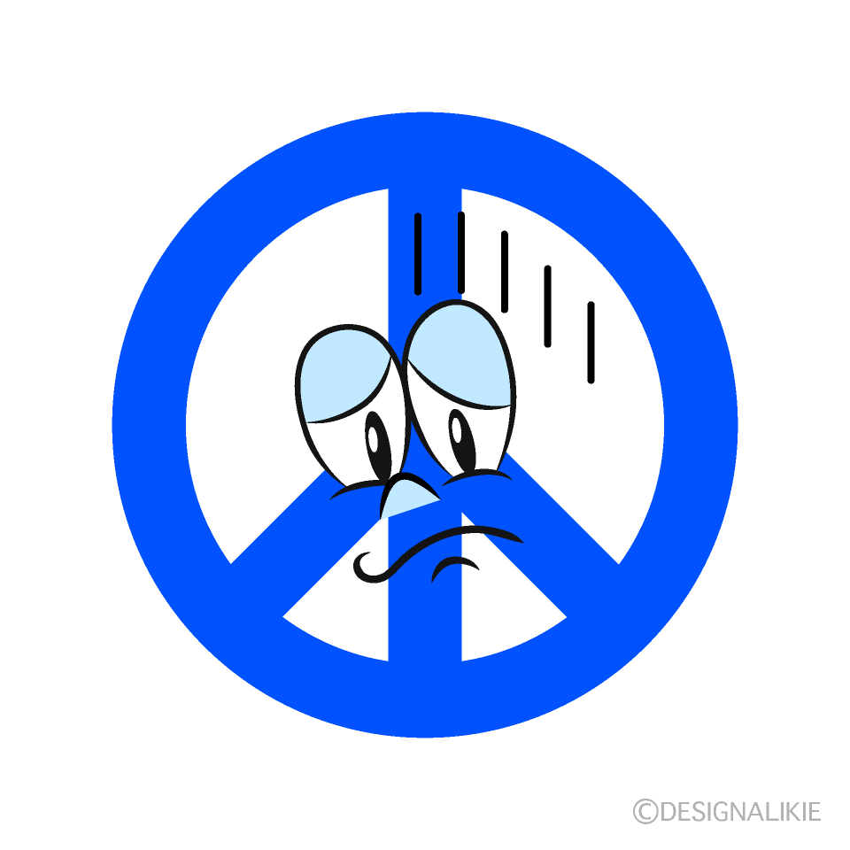 Depressed Peace Cartoon Character Image