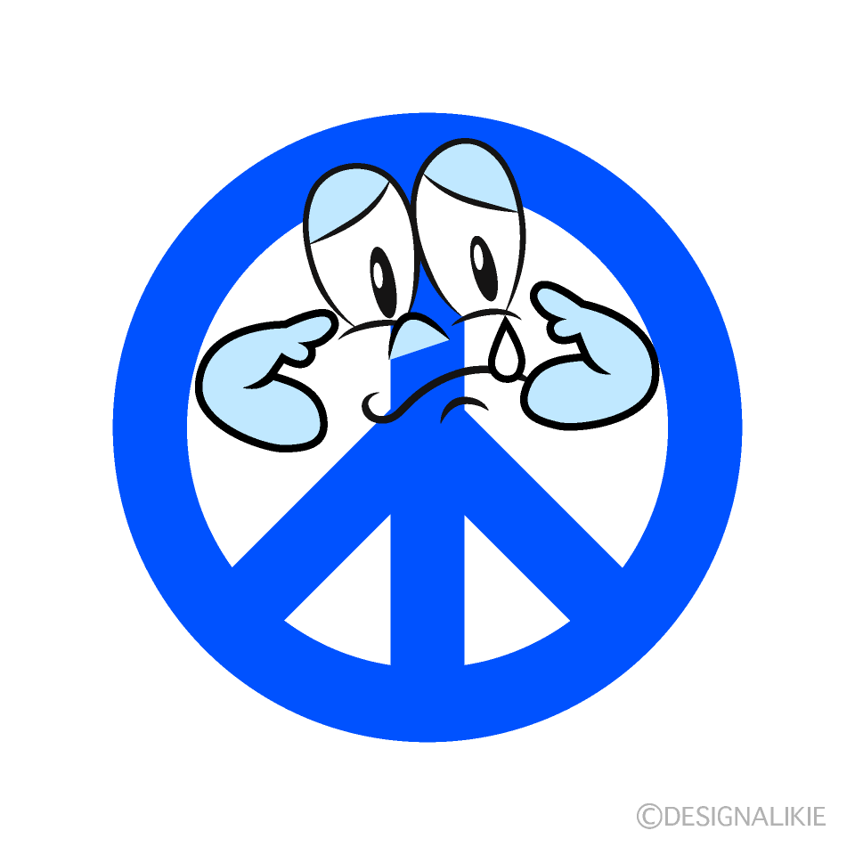 Sad Peace Cartoon Character Image