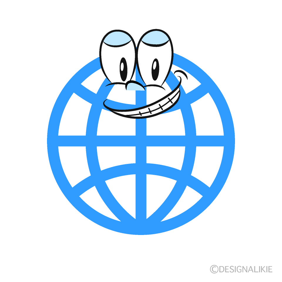 Grinning Global Cartoon Character Image