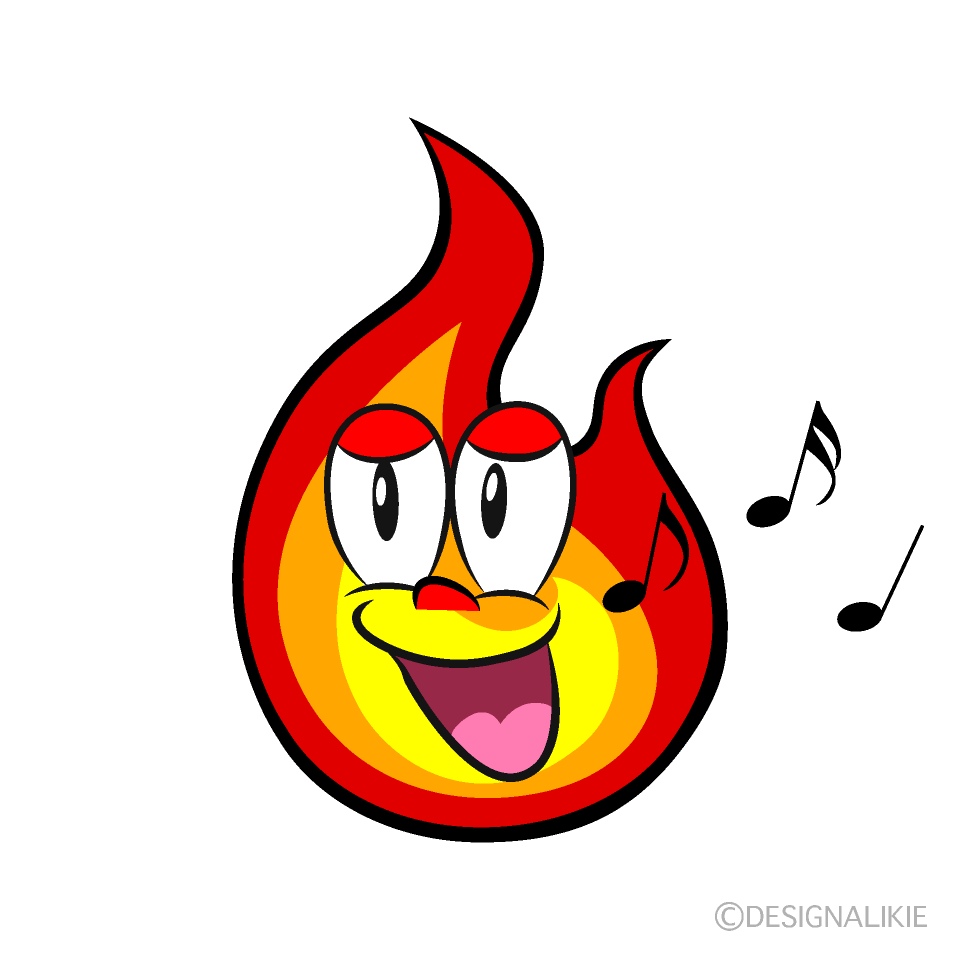 Singing Flame Cartoon Character Image