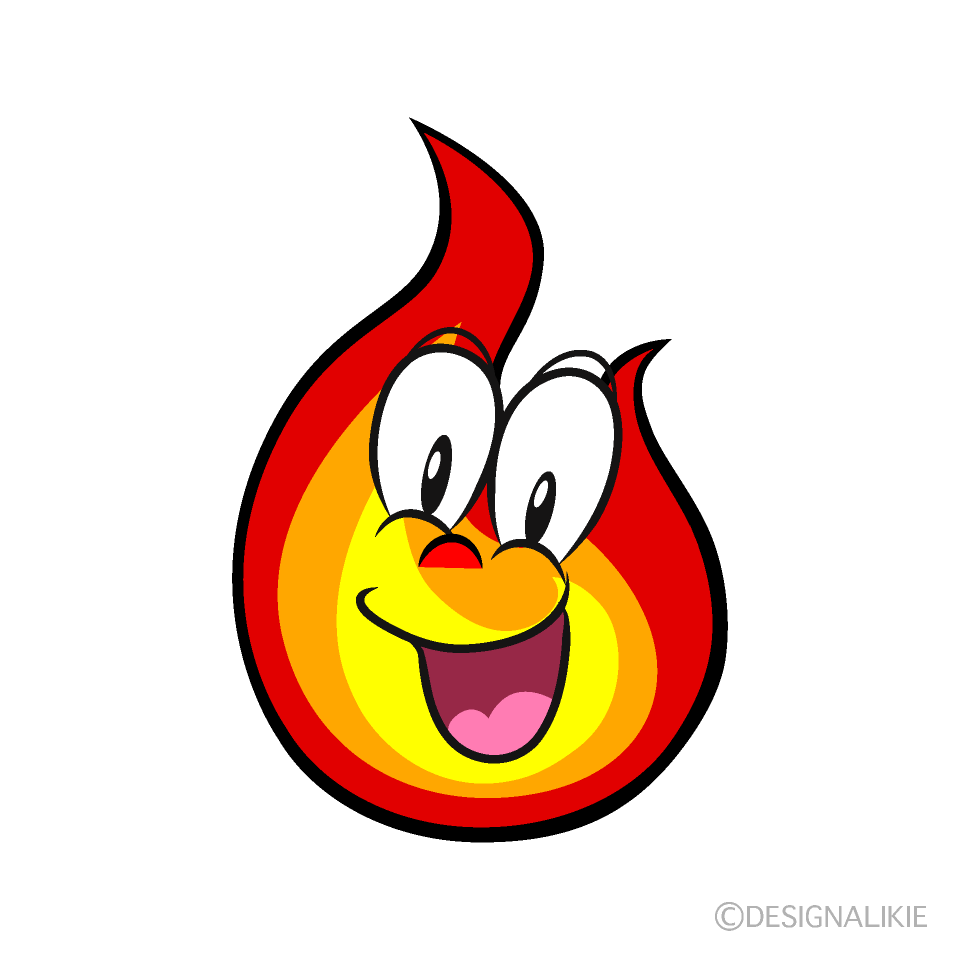 Surprising Flame Cartoon Character Image