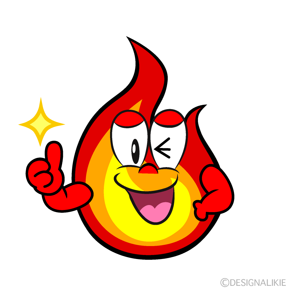 Thumbs up Flame Cartoon Character Image