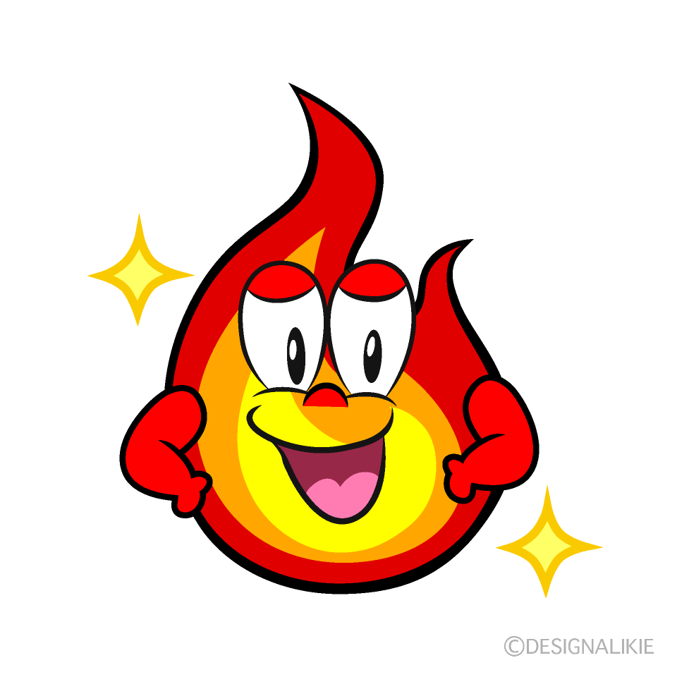 Glitter Flame Cartoon Character Image