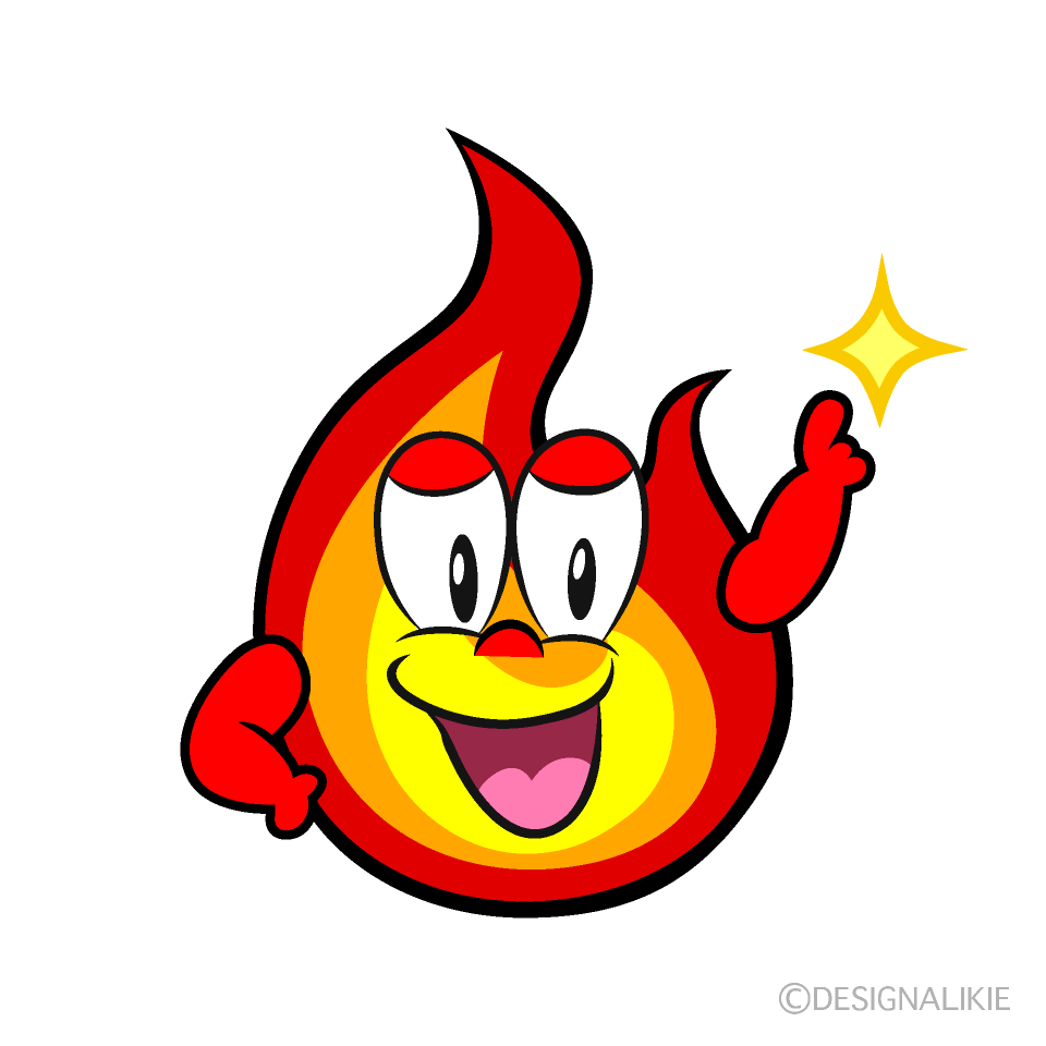 Posing Flame Cartoon Character Image