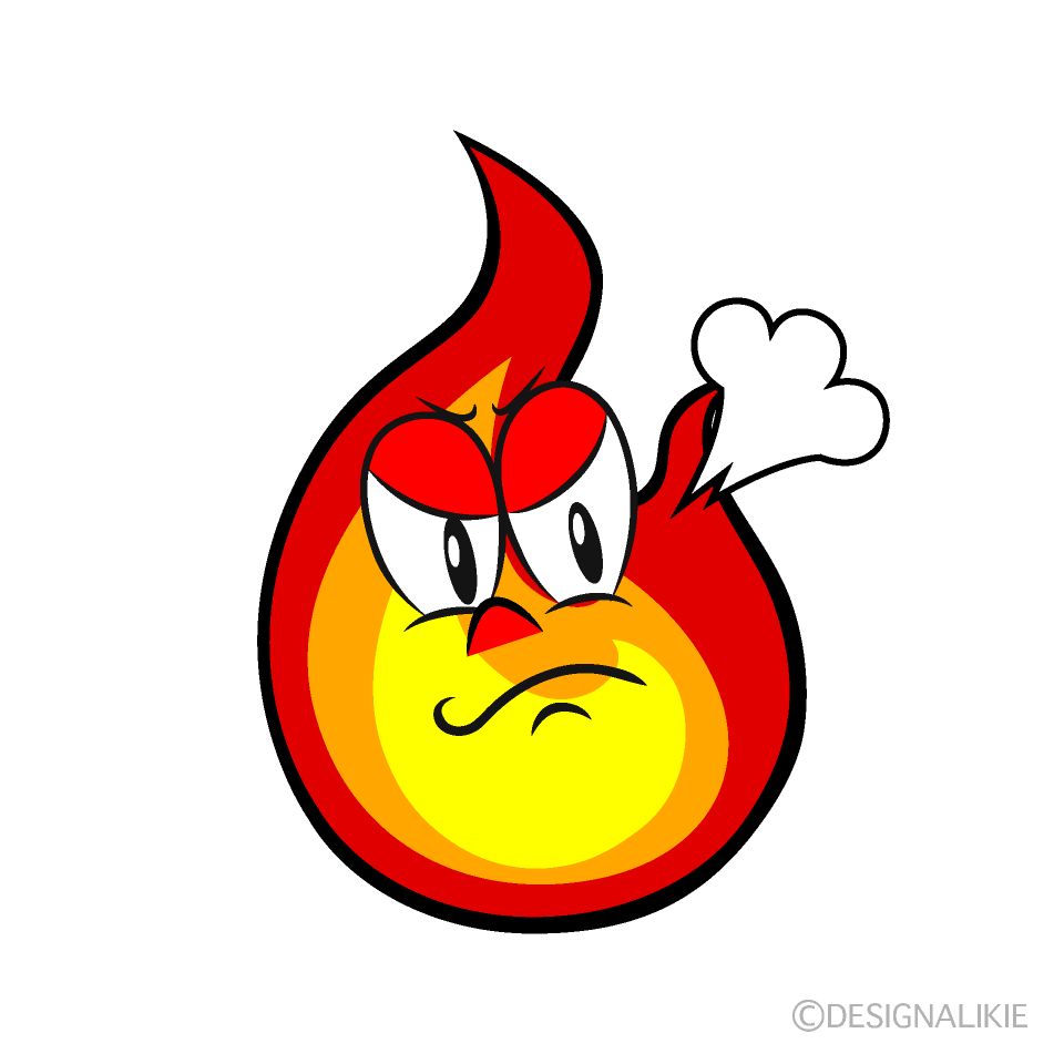 Angry Flame Cartoon Character Image