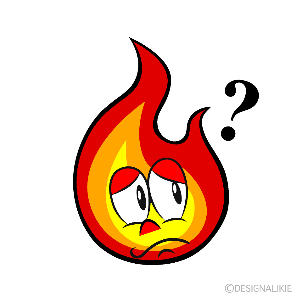 Thinking Flame Cartoon Character Image