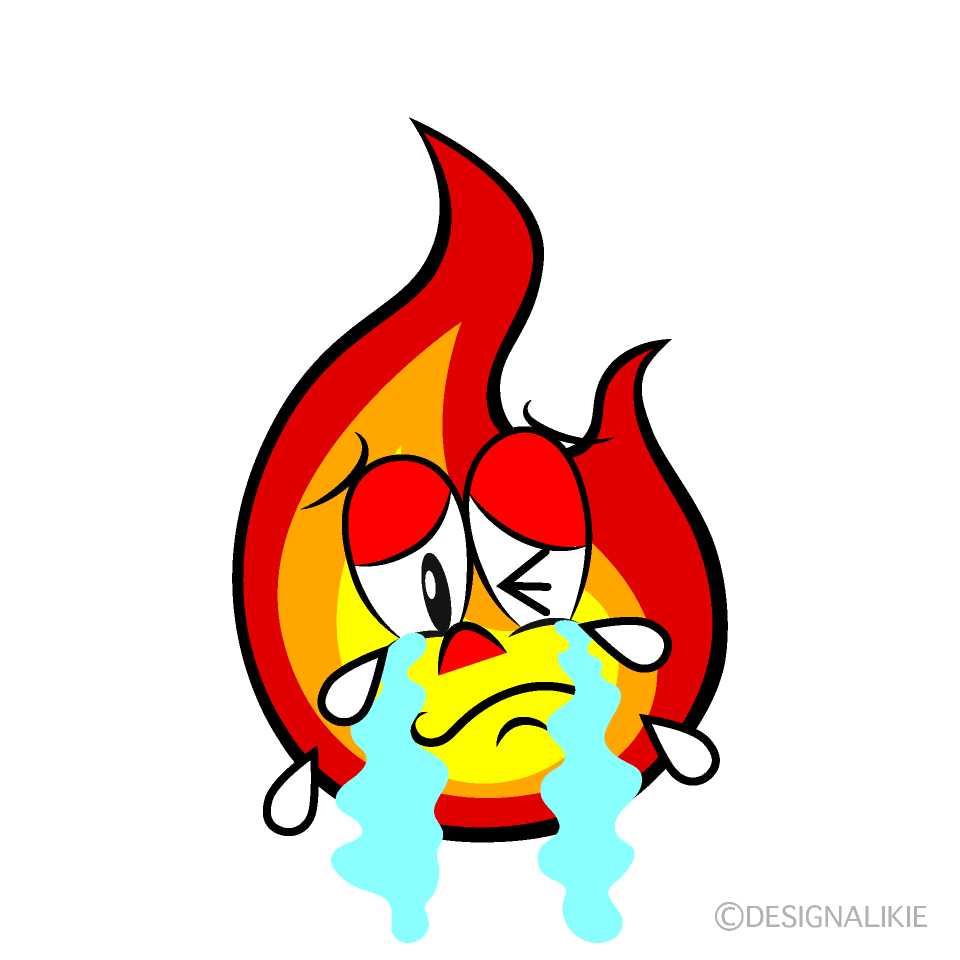 Crying Flame Cartoon Character Image