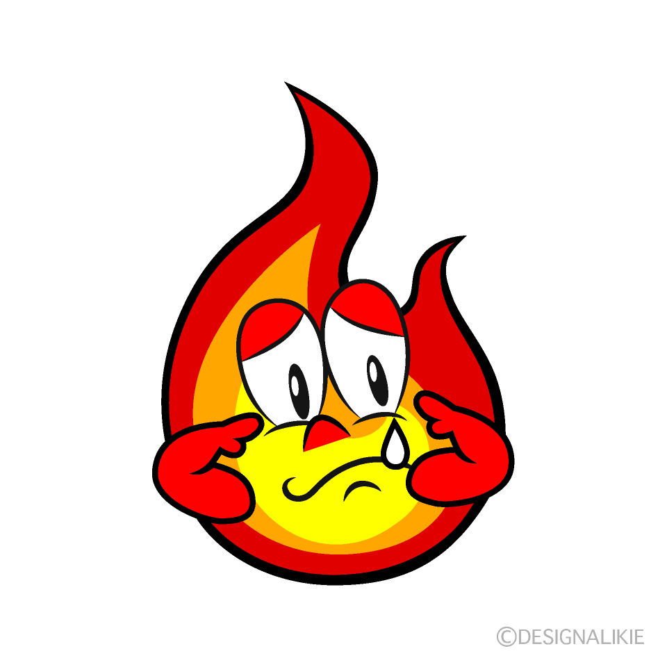 Sad Flame Cartoon Character Image