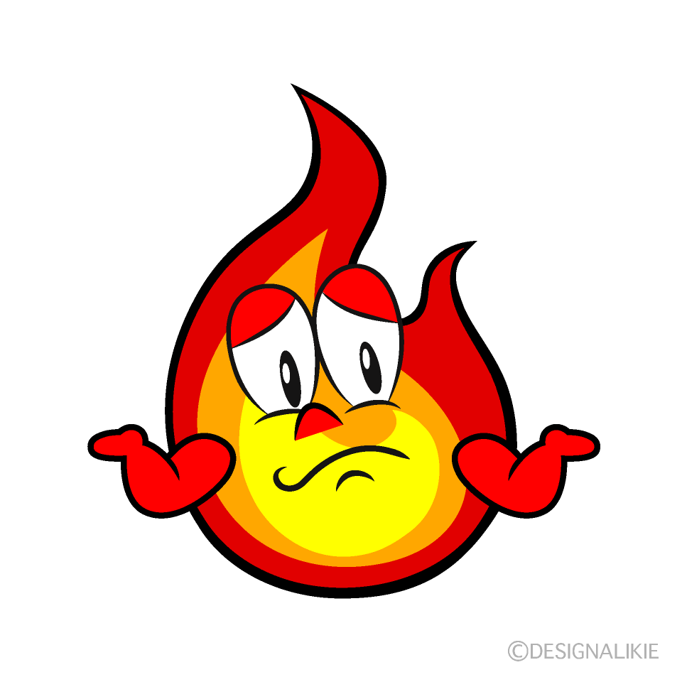 Troubled Flame Cartoon Character Image