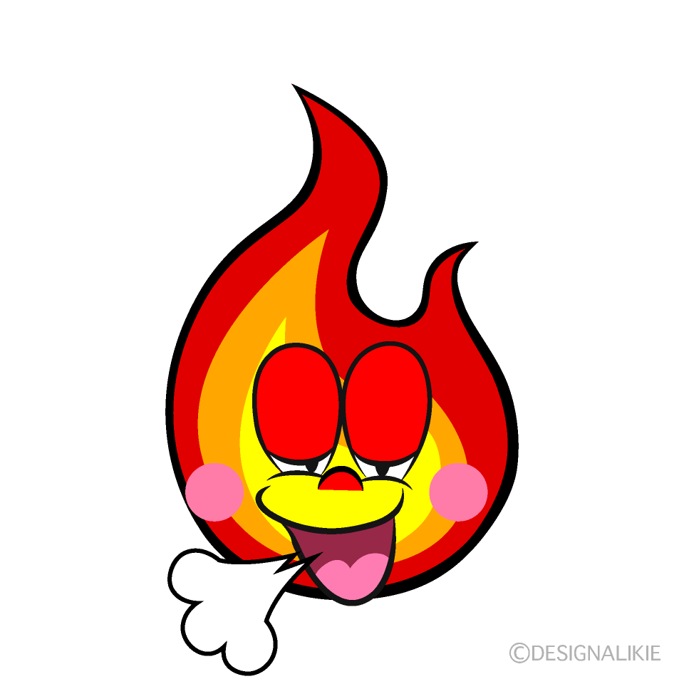 Relaxing Flame Cartoon Character Image