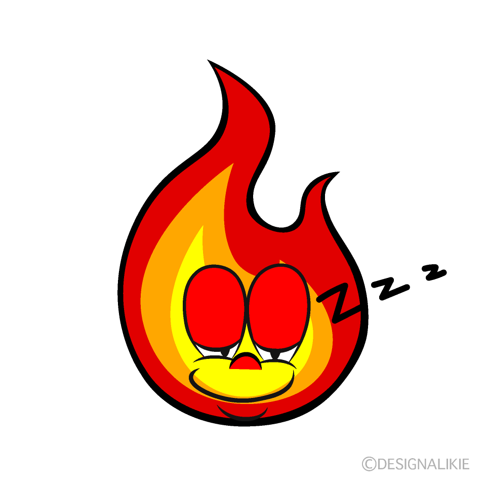 Sleeping Flame Cartoon Character Image