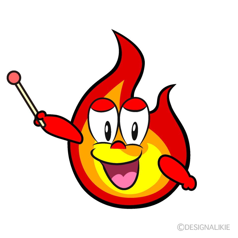 Speaking Flame Cartoon Character Image