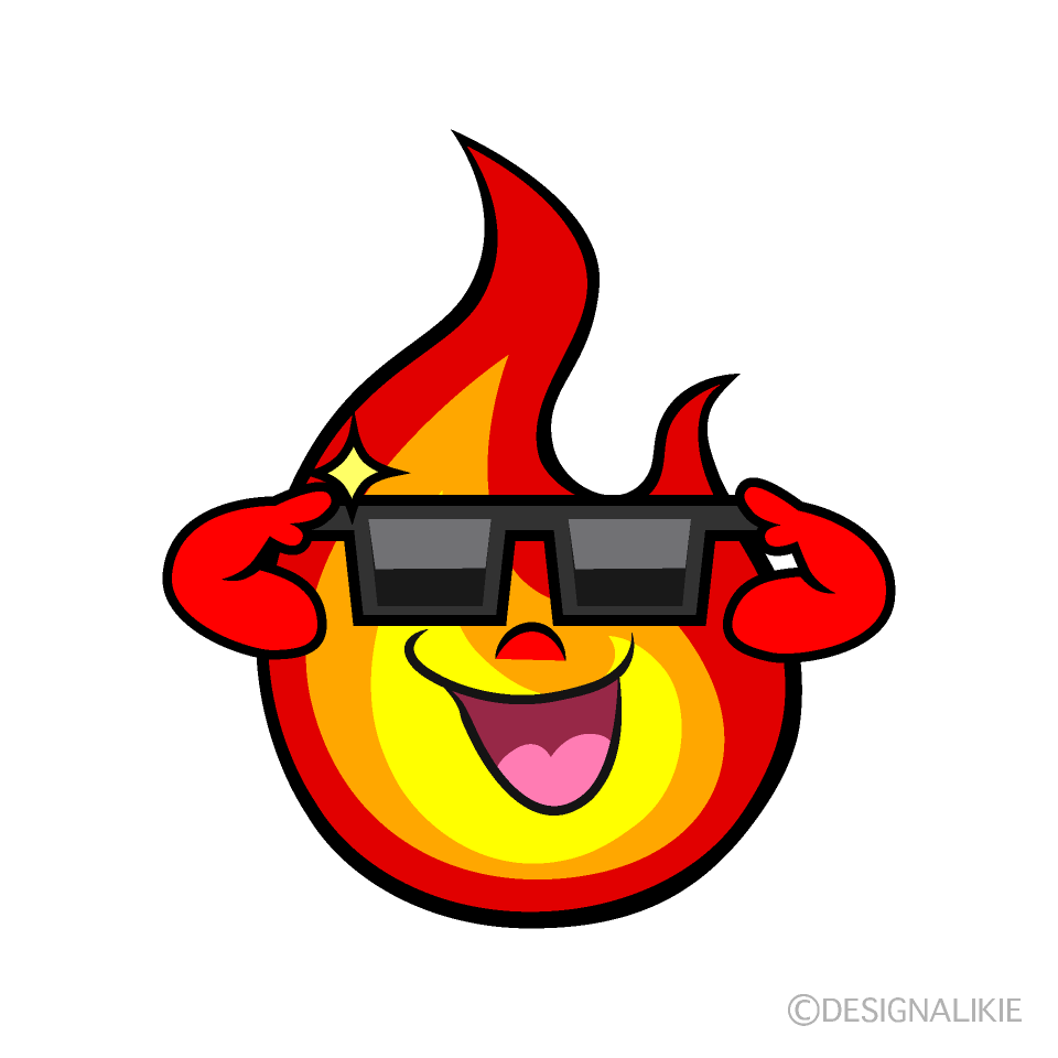 Cool Flame Cartoon Character Image