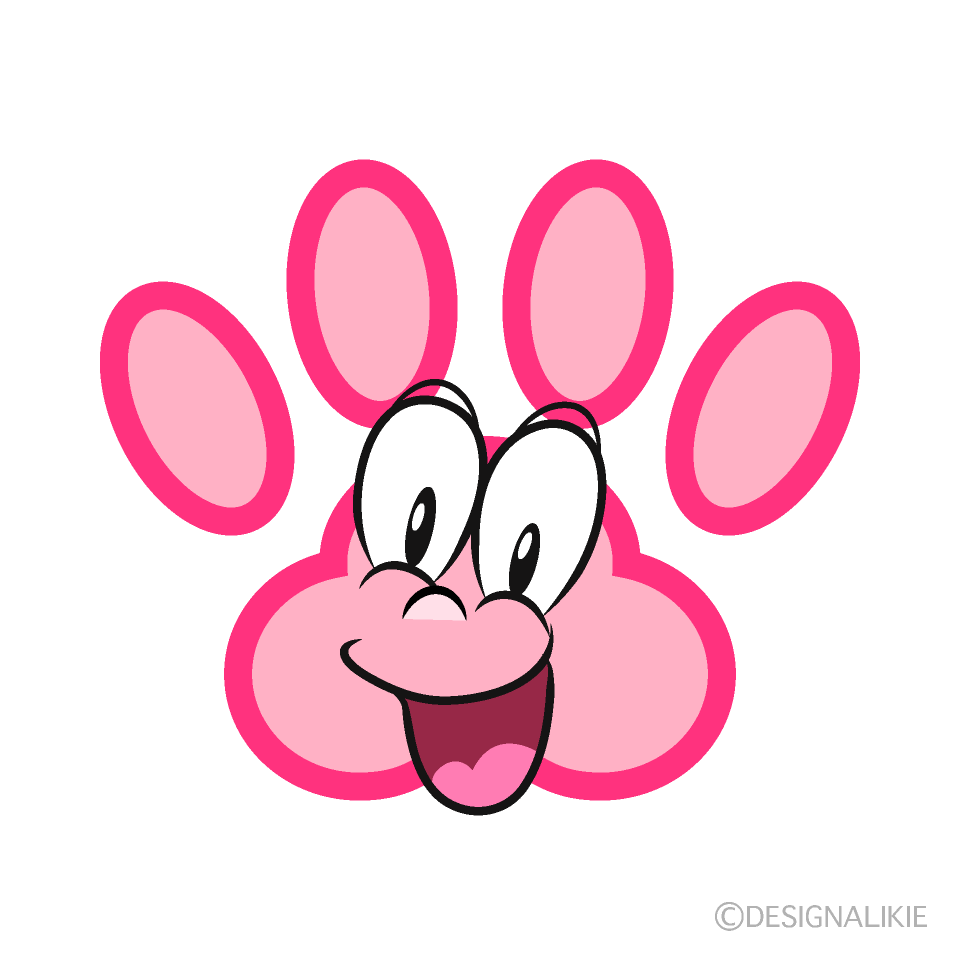 Surprising Paw Print Cartoon Character Image