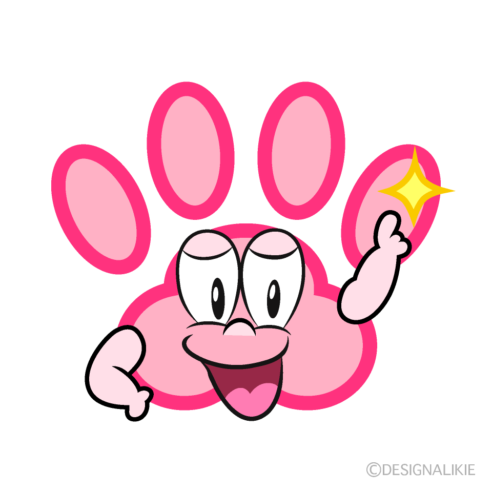 Posing Paw Print Cartoon Character Image