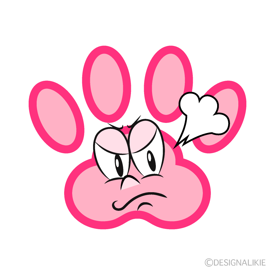 Angry Paw Print Cartoon Character Image