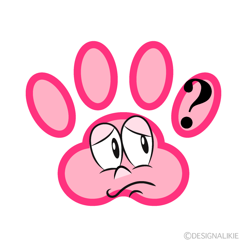 Thinking Paw Print Cartoon Character Image