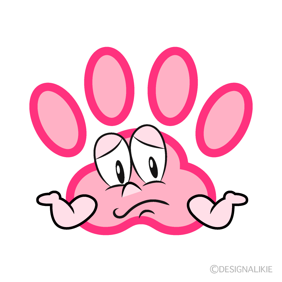 Troubled Paw Print Cartoon Character Image