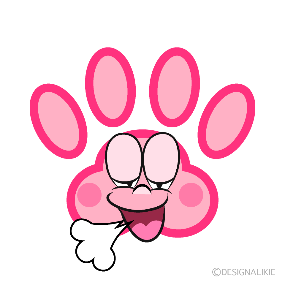 Relaxing Paw Print Cartoon Character Image