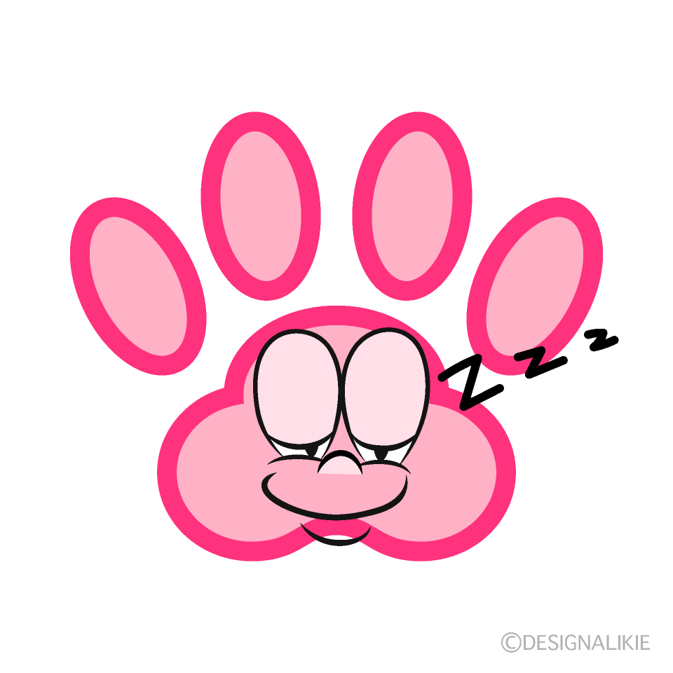 Sleeping Paw Print Cartoon Character Image