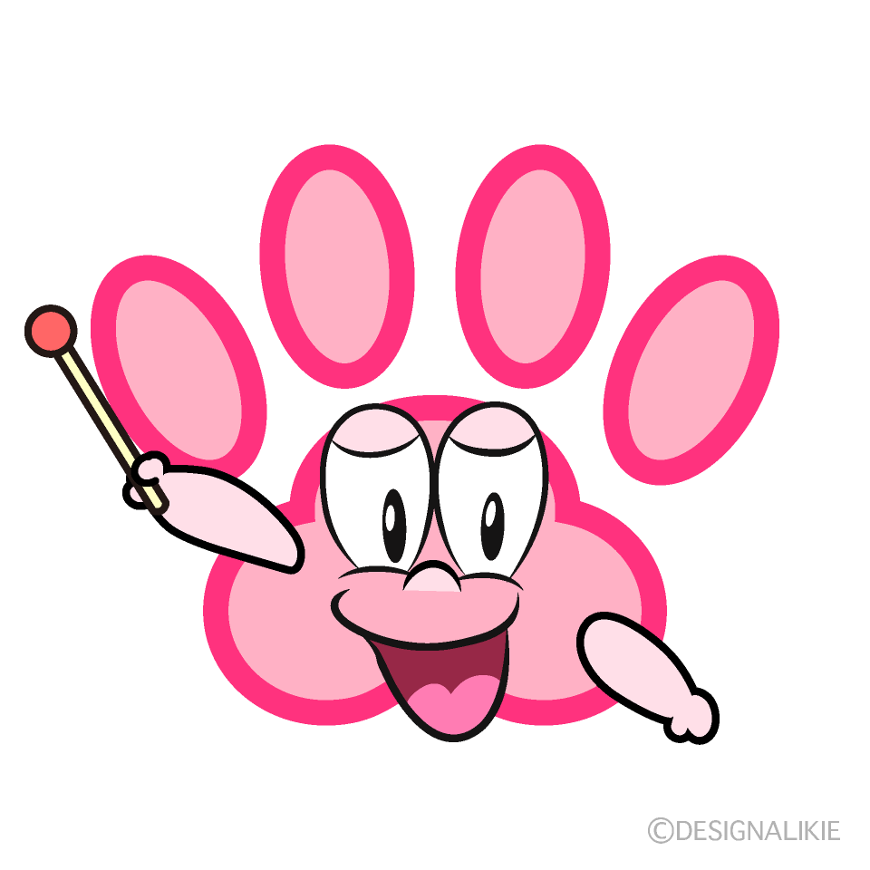 Speaking Paw Print Cartoon Character Image