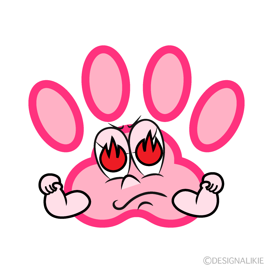 Enthusiasm Paw Print Cartoon Character Image