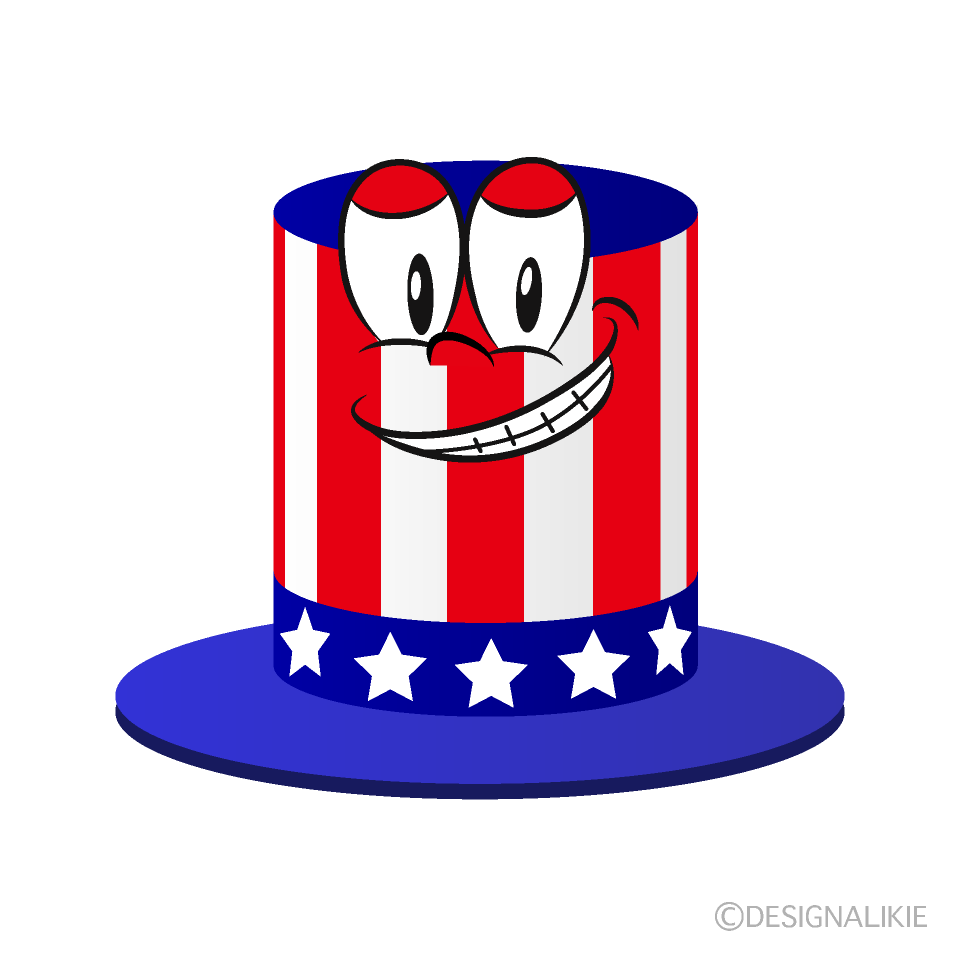 Grinning Independence Day Cartoon Character Image