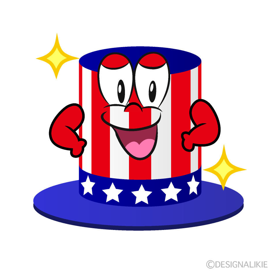 Glitter Independence Day Cartoon Character Image